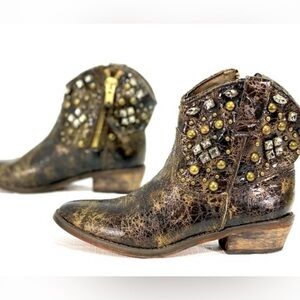 Nadara Boone Embellished Brown Ankle Boots